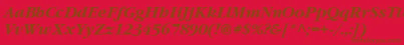 Vaniel3BoldItalic Font – Brown Fonts on Red Background
