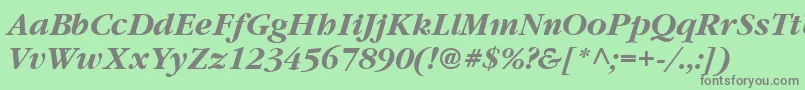 Vaniel3BoldItalic Font – Gray Fonts on Green Background