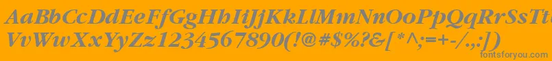 Vaniel3BoldItalic Font – Gray Fonts on Orange Background