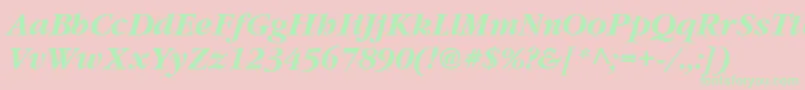 Vaniel3BoldItalic Font – Green Fonts on Pink Background