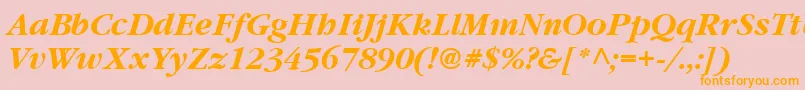 Vaniel3BoldItalic Font – Orange Fonts on Pink Background