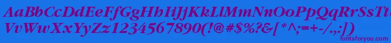 Vaniel3BoldItalic Font – Purple Fonts on Blue Background