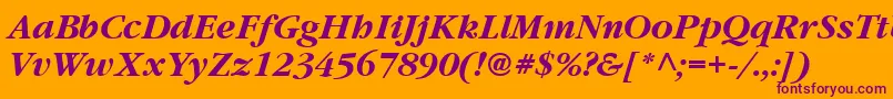 Vaniel3BoldItalic Font – Purple Fonts on Orange Background