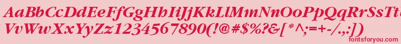 フォントVaniel3BoldItalic – ピンクの背景に赤い文字