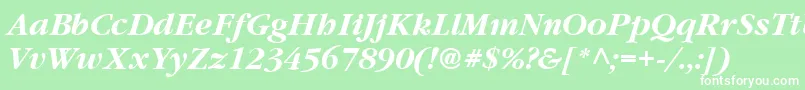 Vaniel3BoldItalic Font – White Fonts on Green Background