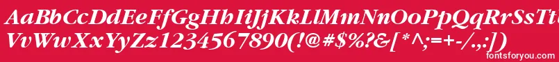 Шрифт Vaniel3BoldItalic – белые шрифты на красном фоне