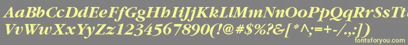 Vaniel3BoldItalic Font – Yellow Fonts on Gray Background