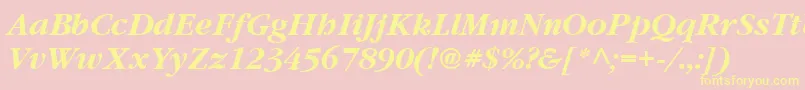 Vaniel3BoldItalic Font – Yellow Fonts on Pink Background