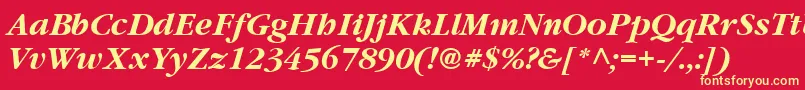 Vaniel3BoldItalic Font – Yellow Fonts on Red Background