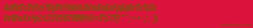 フォントDagger – 赤い背景に茶色の文字