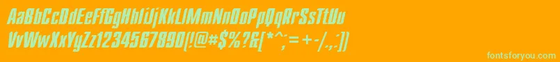 Dagger Font – Green Fonts on Orange Background