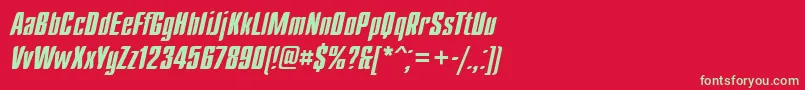 Dagger Font – Green Fonts on Red Background