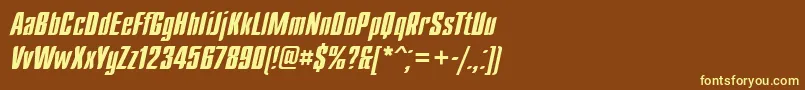 Dagger-fontti – keltaiset fontit ruskealla taustalla
