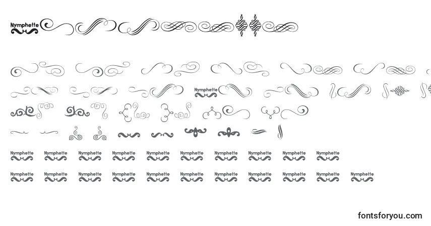 Schriftart Nymphette – Alphabet, Zahlen, spezielle Symbole