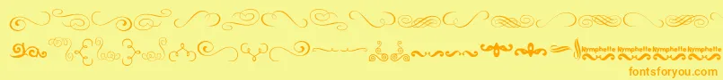 Lisätietoja Nymphette-fontista Nymphette-fontti – oranssit fontit keltaisella taustalla