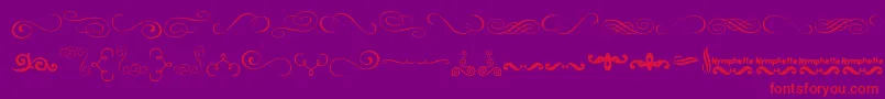 Fonte Nymphette – fontes vermelhas em um fundo violeta