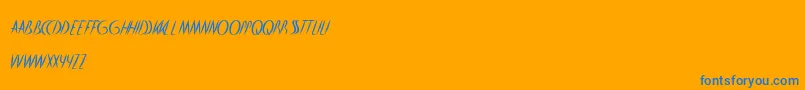 HeartShaped Font – Blue Fonts on Orange Background