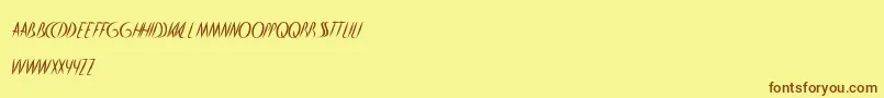 HeartShaped Font – Brown Fonts on Yellow Background
