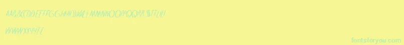 HeartShaped Font – Green Fonts on Yellow Background
