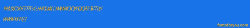HeartShaped Font – Orange Fonts on Blue Background