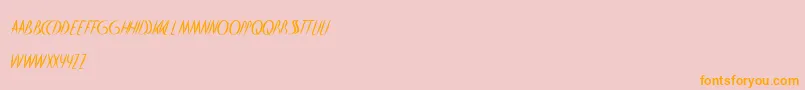 フォントHeartShaped – オレンジの文字がピンクの背景にあります。