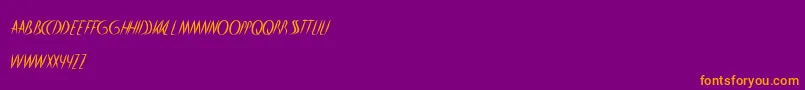 HeartShaped Font – Orange Fonts on Purple Background