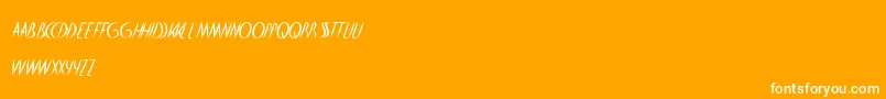 HeartShaped-Schriftart – Weiße Schriften auf orangefarbenem Hintergrund