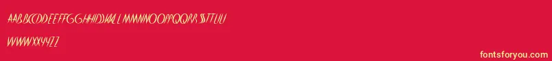 HeartShaped Font – Yellow Fonts on Red Background