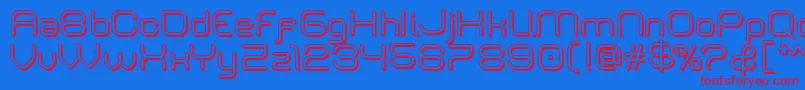 RivaldizakieOutlineShadow Font – Red Fonts on Blue Background