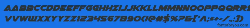 Airstrikebold Font – Black Fonts on Blue Background