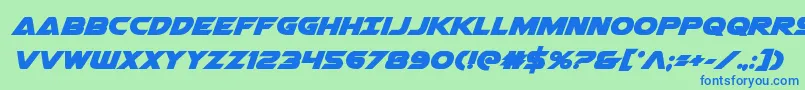 Airstrikebold Font – Blue Fonts on Green Background