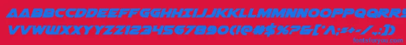 Airstrikebold Font – Blue Fonts on Red Background