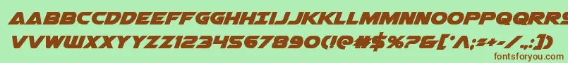 Airstrikebold Font – Brown Fonts on Green Background