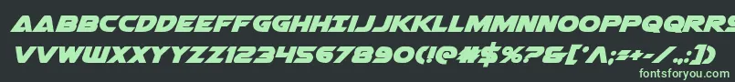 Airstrikebold Font – Green Fonts on Black Background