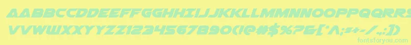 Airstrikebold Font – Green Fonts on Yellow Background