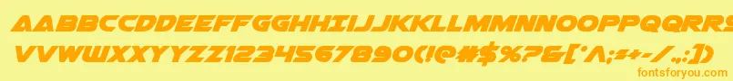 Airstrikebold Font – Orange Fonts on Yellow Background
