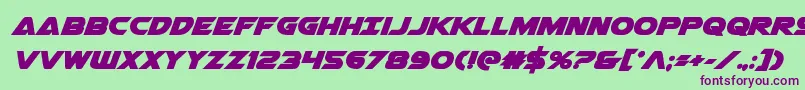 Airstrikebold Font – Purple Fonts on Green Background
