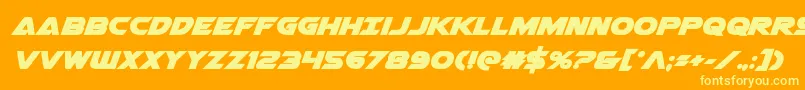 Airstrikebold Font – Yellow Fonts on Orange Background