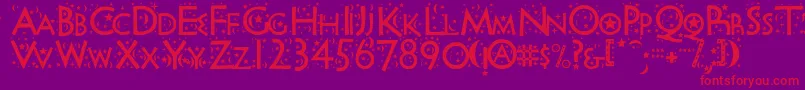 Night Sky Font – Red Fonts on Purple Background