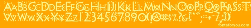 Night Sky Font – Yellow Fonts on Orange Background