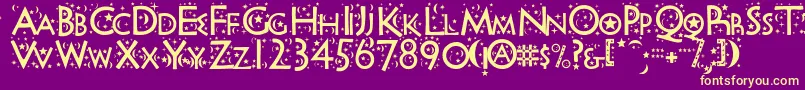 Night Sky Font – Yellow Fonts on Purple Background