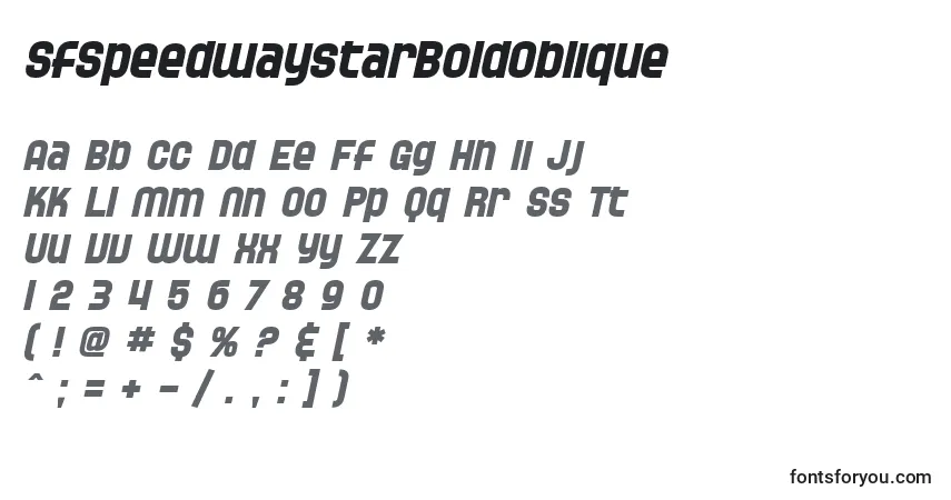 SfSpeedwaystarBoldOblique-fontti – aakkoset, numerot, erikoismerkit