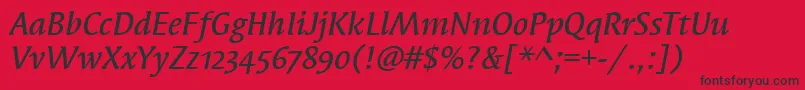 SyndorMdOsItcTtMediumita Font – Black Fonts on Red Background