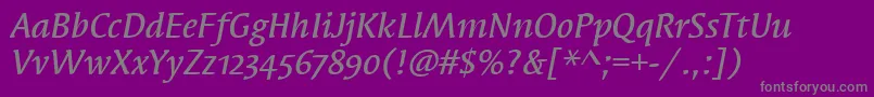SyndorMdOsItcTtMediumita Font – Gray Fonts on Purple Background