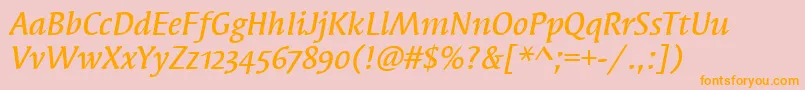 SyndorMdOsItcTtMediumita Font – Orange Fonts on Pink Background