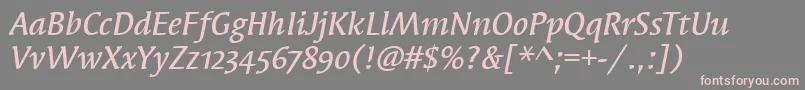 SyndorMdOsItcTtMediumita Font – Pink Fonts on Gray Background