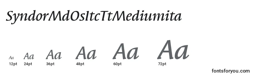 Größen der Schriftart SyndorMdOsItcTtMediumita