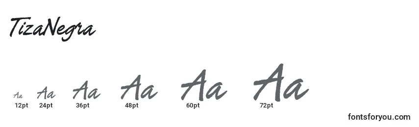 TizaNegra Font Sizes