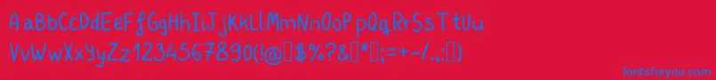 Kharu Font – Blue Fonts on Red Background