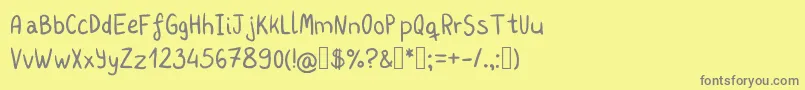 フォントKharu – 黄色の背景に灰色の文字